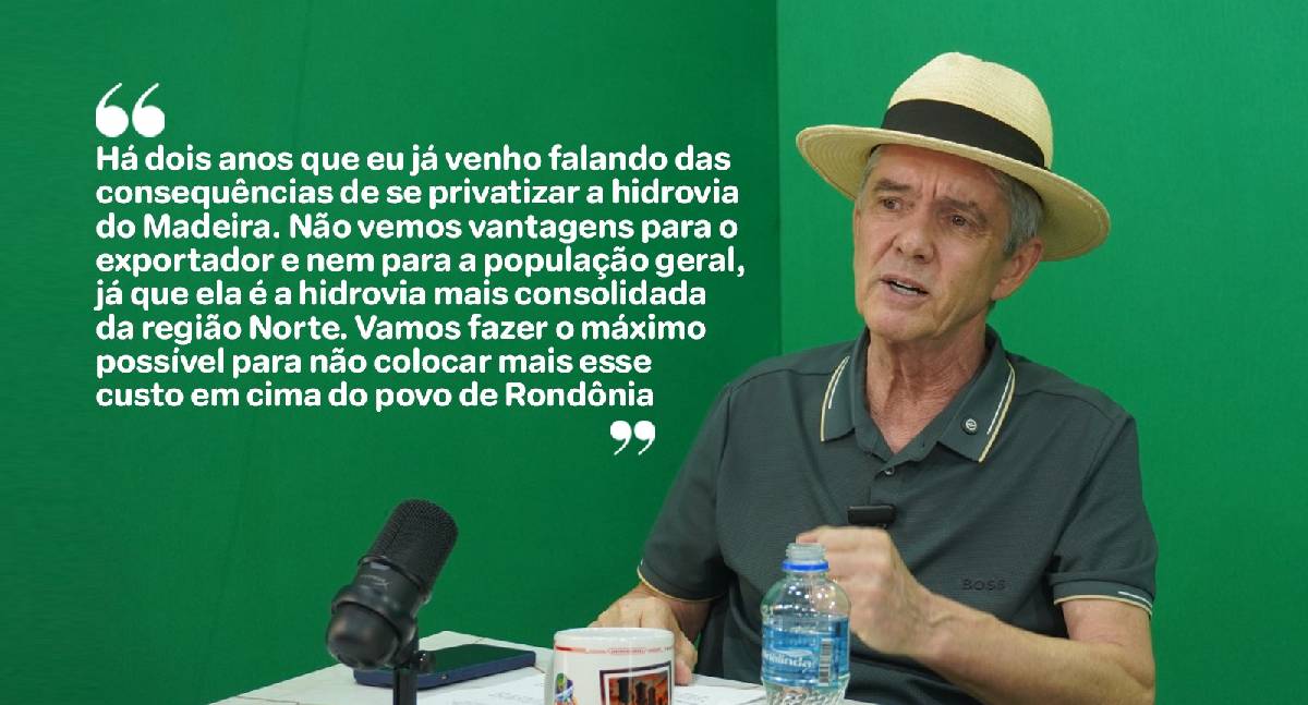 Jaime Bagattoli detalha empenho contra a privatização da hidrovia do Madeira durante entrevista