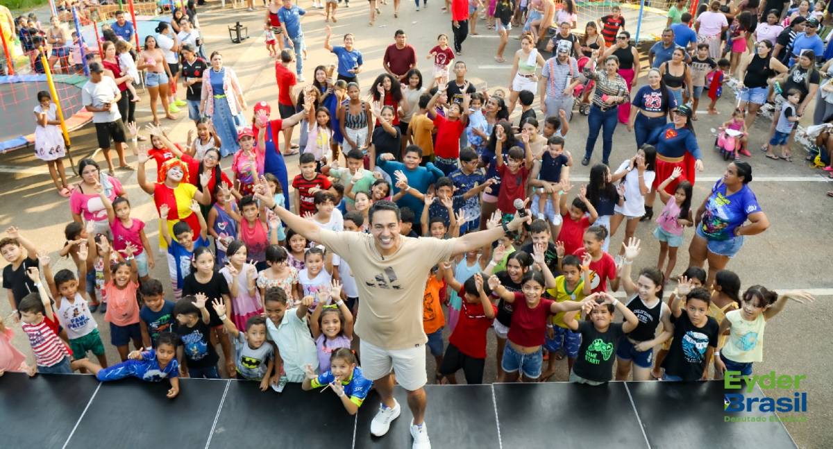 Mais de mil crianças participam de festa promovida por Eyder Brasil no Residencial Morar Melhor