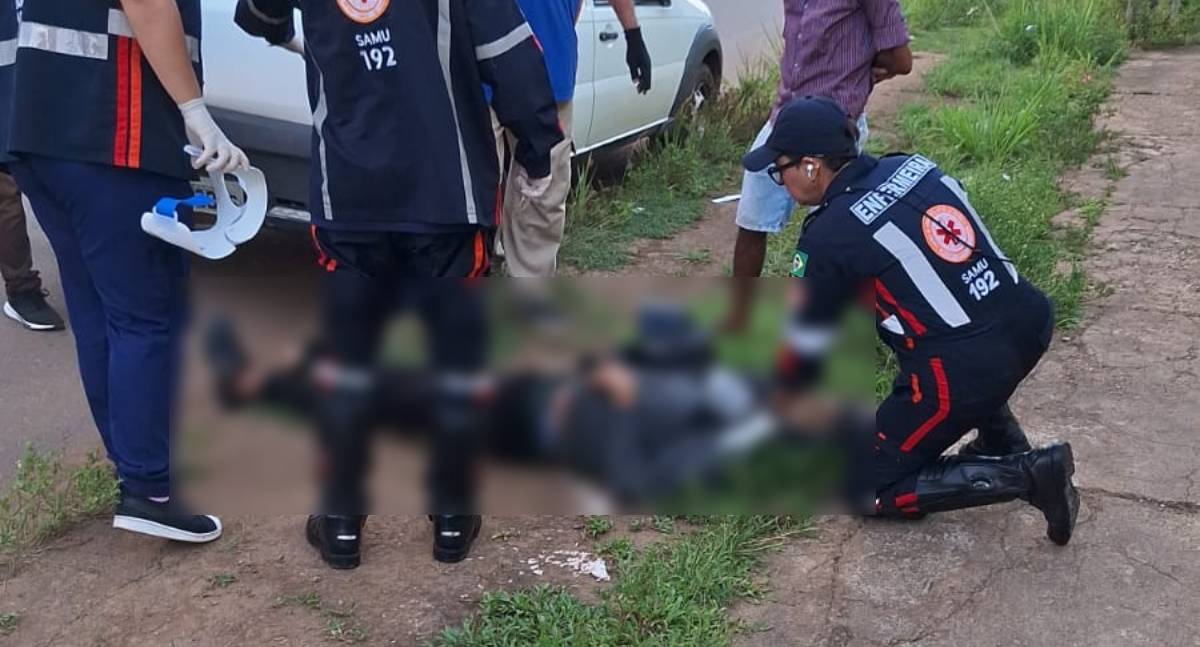 Motociclista bate em carro ao fugir de suposta perseguição com arma