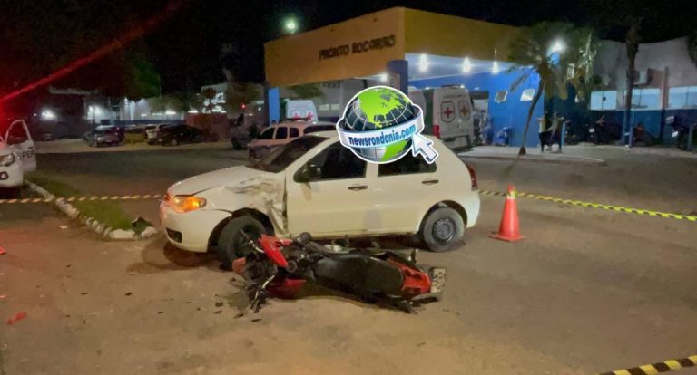Motociclista fica gravemente ferido em acidente na frente do João Paulo II