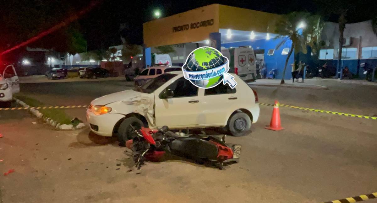 Motociclista fica gravemente ferido em acidente na frente do João Paulo II