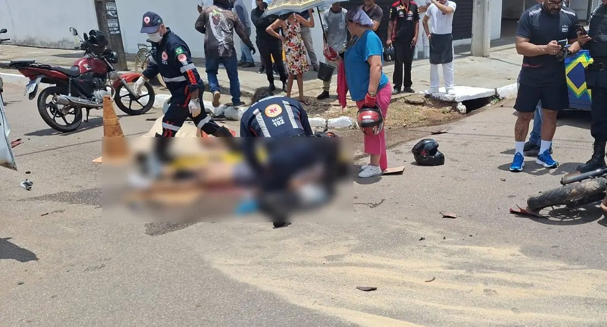 Motociclista sofre acidente grave após ser atropelado na Avenida Amazonas