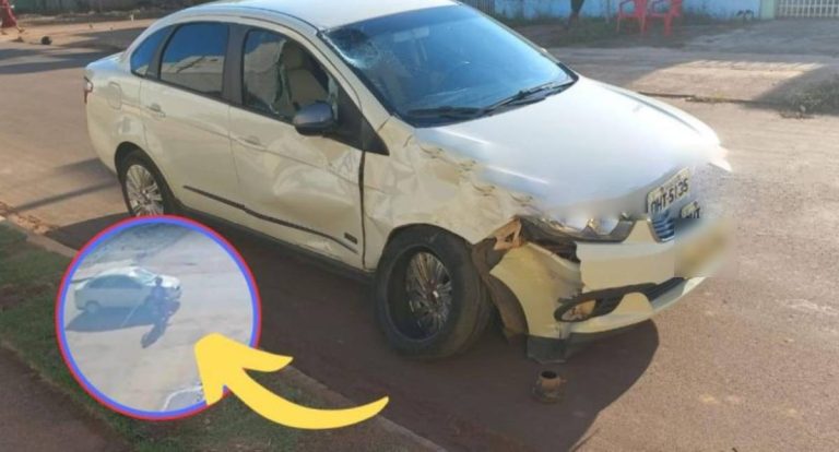 Motociclista sofre traumatismo craniano após acidente com carro na contramão