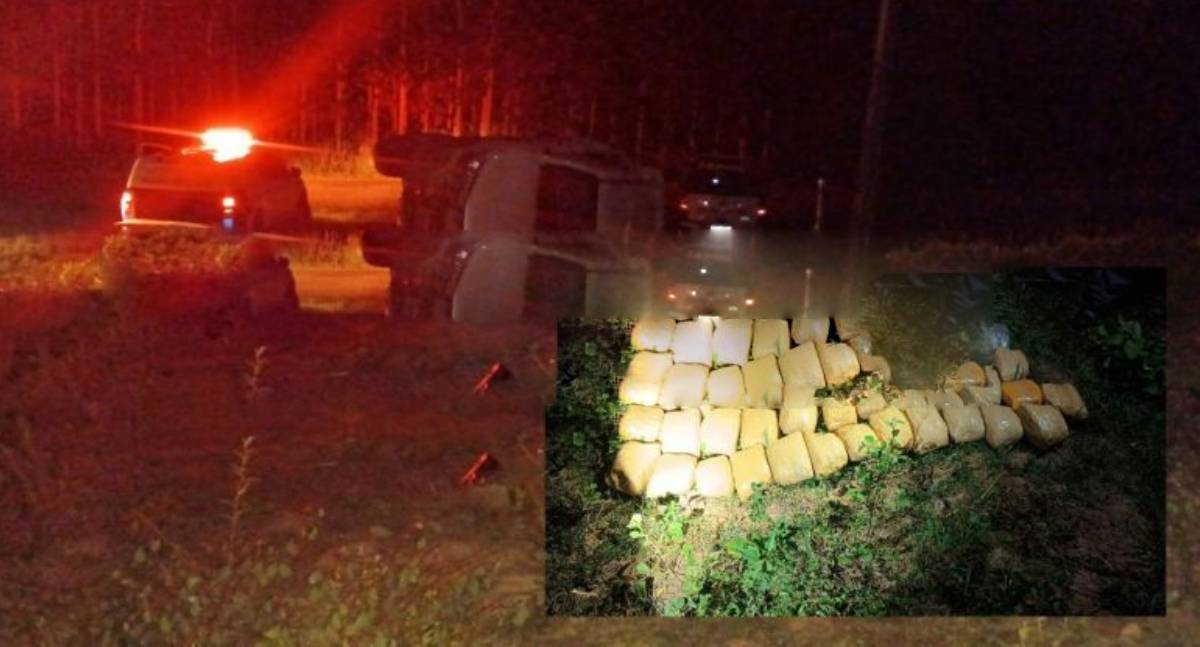 Motorista capota caminhonete e é preso com 20 kg de drogas