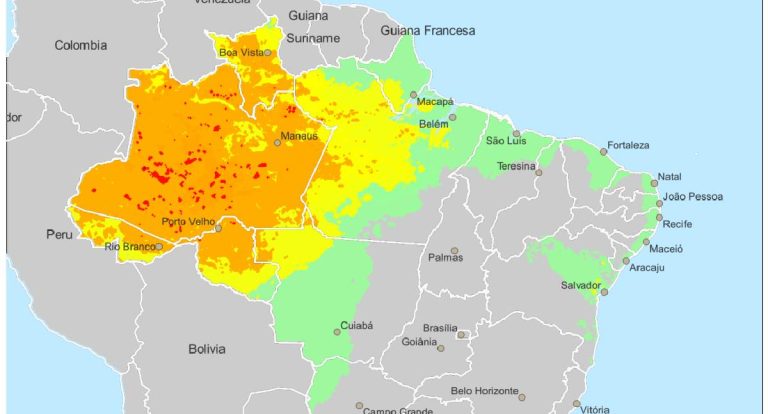 Tempo severo colocou o estado em alerta para chuvas intensas, classificadas como perigosas nas regiões Norte, Nordeste, Leste e Sudeste