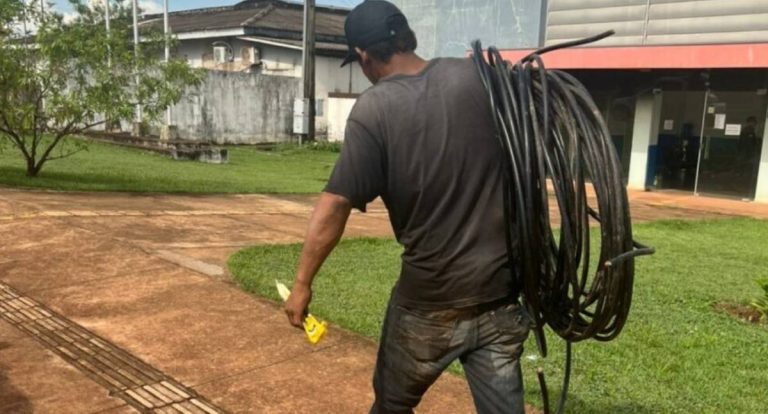 Suspeito conhecido como Carleones é preso novamente com fios furtados em RO