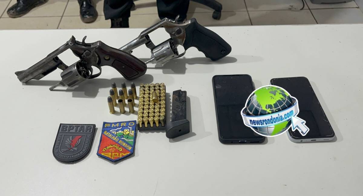 Tiroteio entre facção rivais termina com três presos com armas e munições