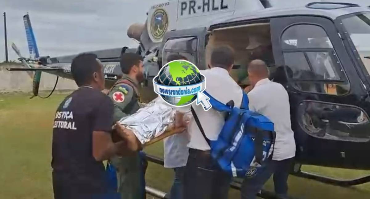 Trabalhador é socorrido de helicóptero após queda de telhado em escola municipal