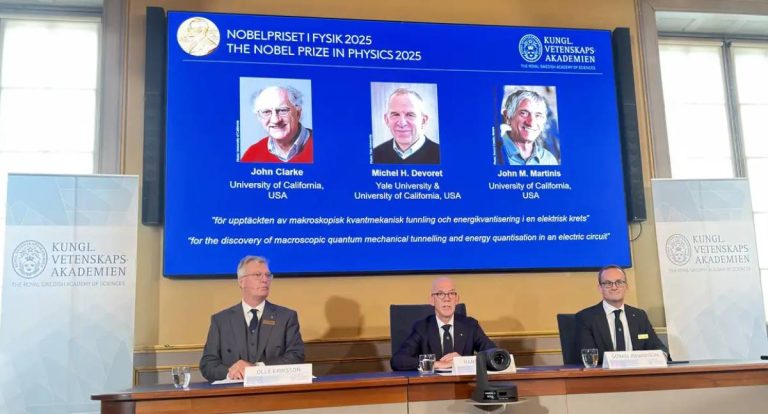 Três pesquisadores dos EUA levam Nobel de Física 2025