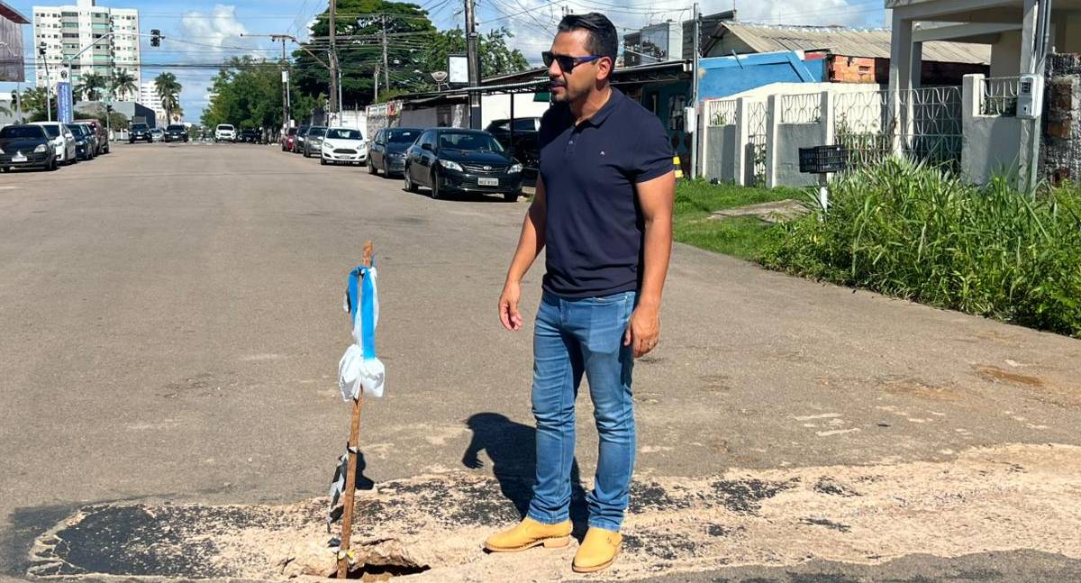 Vereador Dr. Gilber solicita reparos emergenciais na Avenida Calama