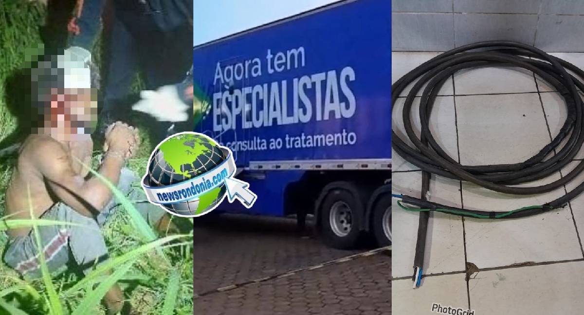 Suspeito de furtar fios do caminhão do SUS é preso após tropeçar e bater a cabeça em Porto Velho