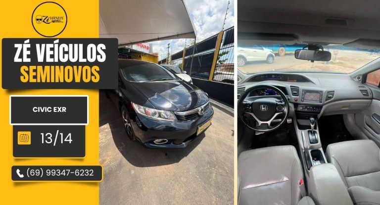 Honda Civic EXR 2.0 Automático 2014 com Conforto e Estilo na Zé Veículos
