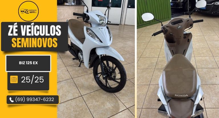 Biz 125 EX 2025 com Excelente Economia na Zé Veículos