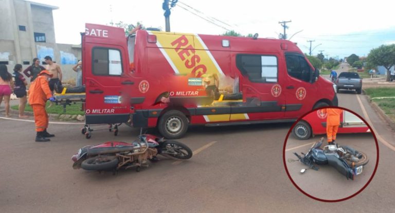 Acidente entre duas motos deixa dois feridos em RO