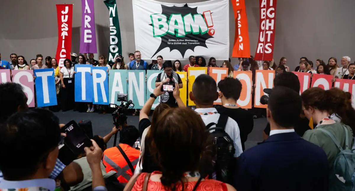 Ativistas protestam na COP30 e exigem "transição justa" e cumprimento de financiamento climático