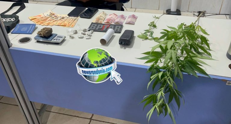 BPTAR prende “Vitinho do CV” com pés de maconha e dinheiro argentino em boca de fumo