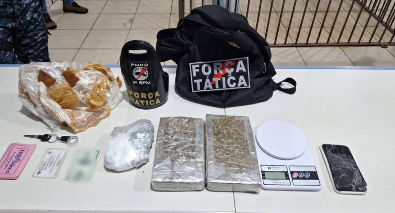 Força Tática persegue e prende suspeito com tabletes de maconha em Porto Velho