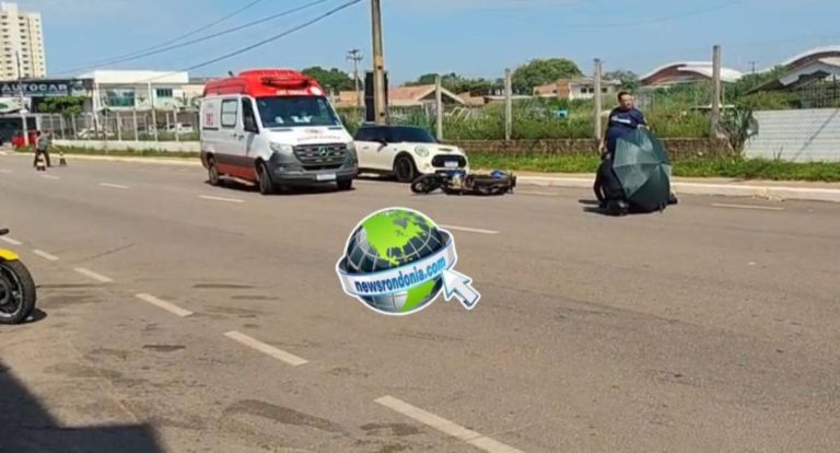 Motociclista bate em traseira de outro veículo e fica ferido na 7 de Setembro
