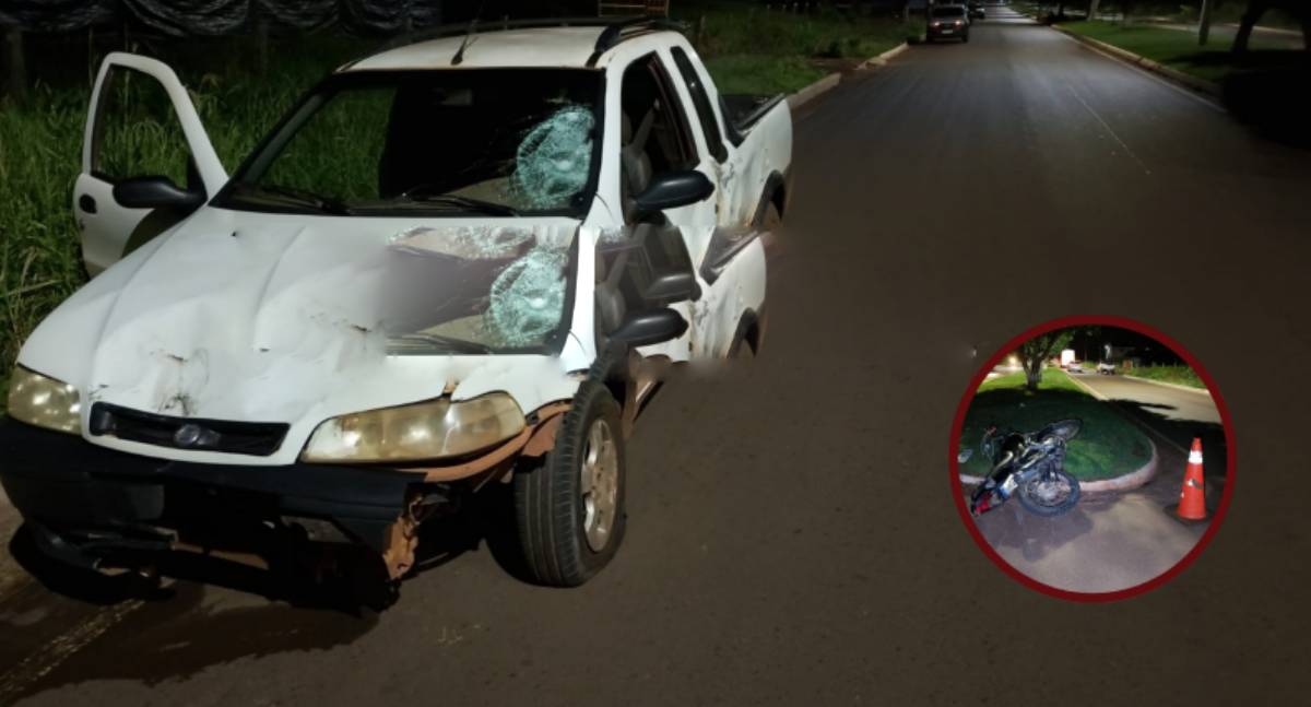 Motociclista fica ferido após colisão com carro em RO