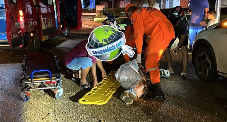 Motociclista sofre queda em buraco de obra deixado na frente do Detran