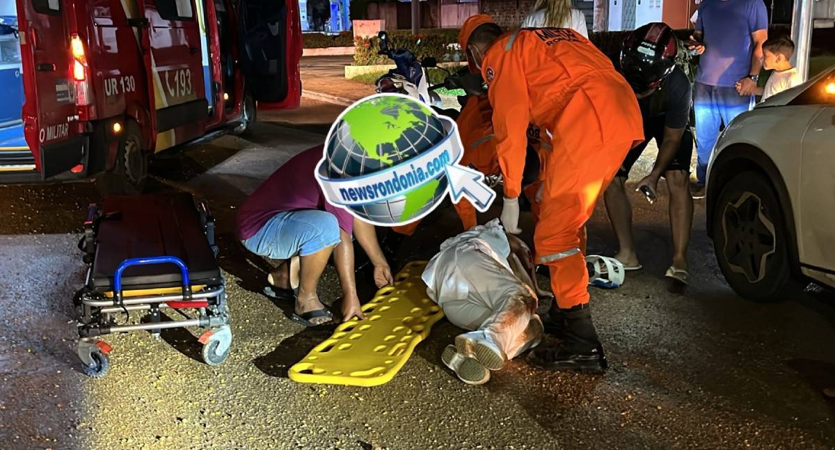 Motociclista sofre queda em buraco de obra deixado na frente do Detran