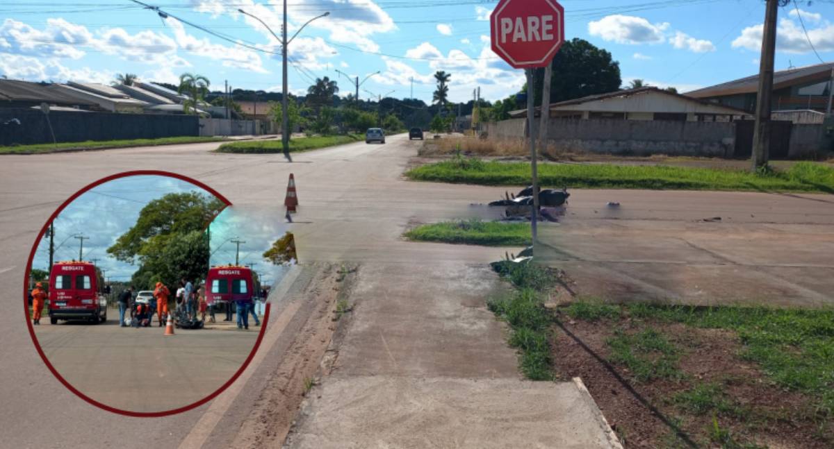 Motociclista sofre traumatismo craniano e é intubado após colisão em RO