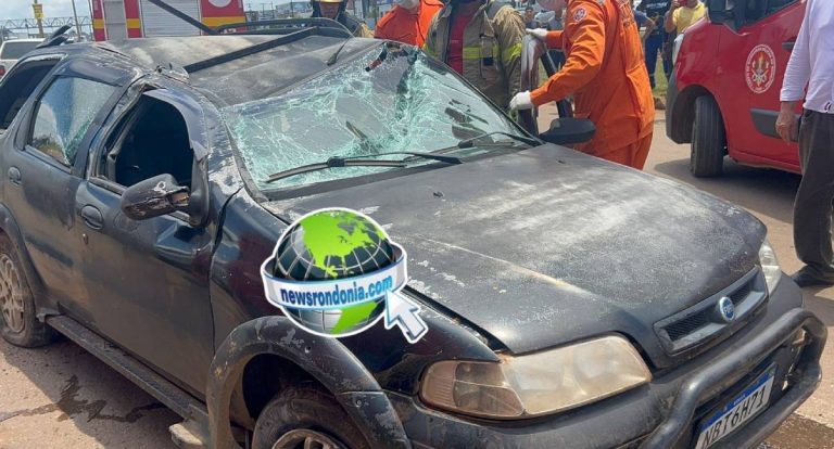 Motorista fica preso às ferragens em acidente na BR-364