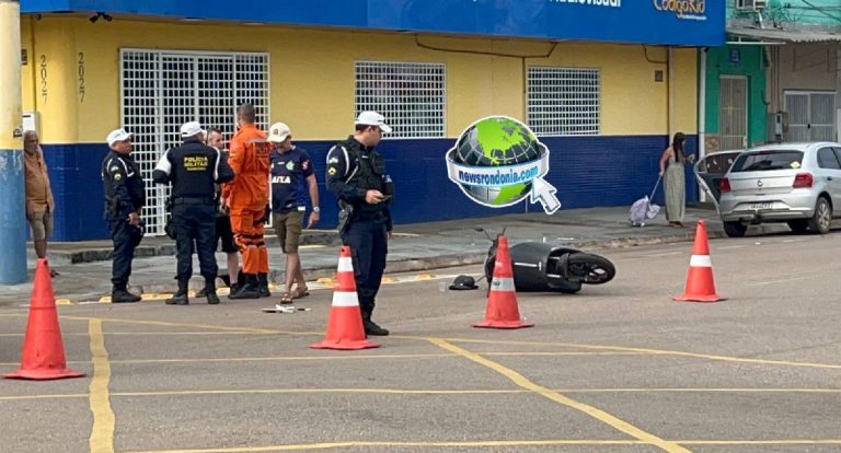 Personal trainer fica ferida após colisão entre motos em Porto Velho