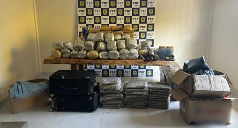 PRF apreende mais de 150 kg de drogas e quatro armas de fogo em Pimenta Bueno