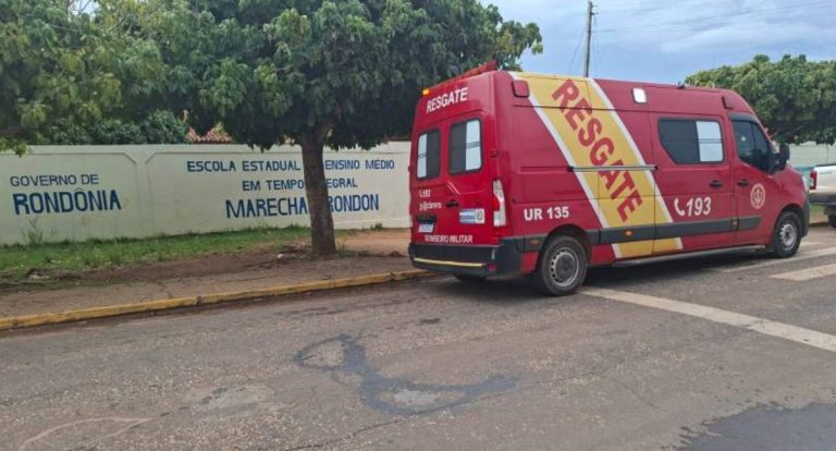 Professora desmaia em escola e é socorrida pelo Corpo de Bombeiros em RO
