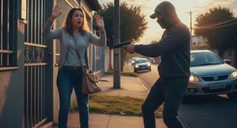 Professora é assaltada no portão de casa após receber dinheiro na zona sul