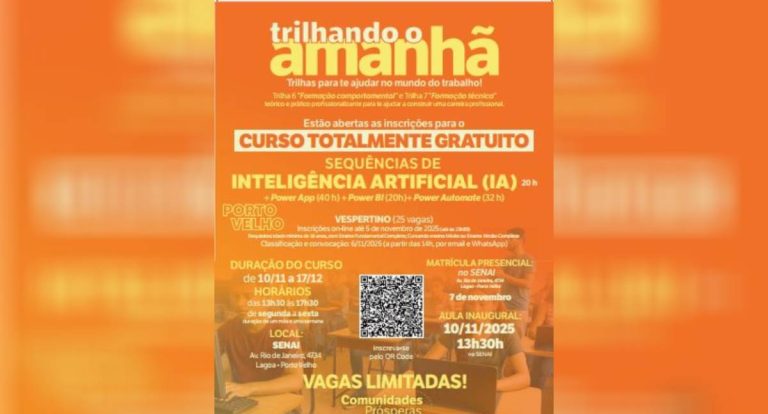Sine Municipal de Porto Velho apoia cursos gratuitos em parceria com Cataliza e Cargill