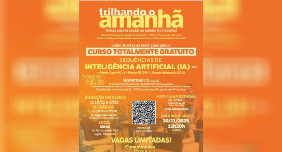 Sine Municipal de Porto Velho apoia cursos gratuitos em parceria com Cataliza e Cargill