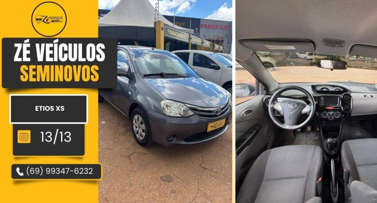 Toyota Etios XS 2013 Com Preço Acessível na Zé Veículos