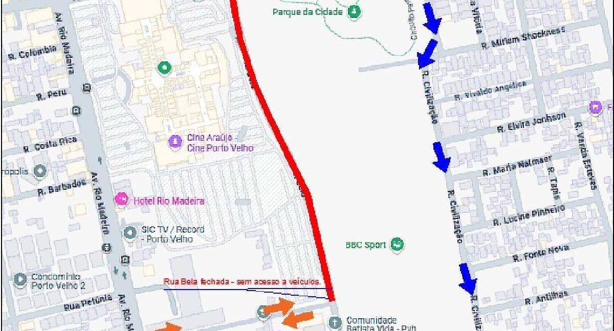 Trânsito terá mudanças no entorno do Parque da Cidade durante programação de Natal em Porto Velho