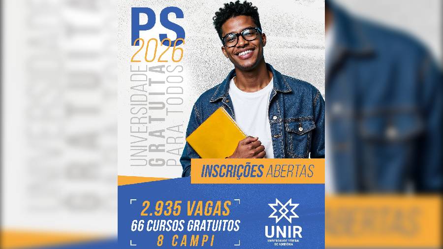 UNIR abre inscrições para o PS 2026 com 2.935 vagas gratuitas em cursos presenciais e EaD