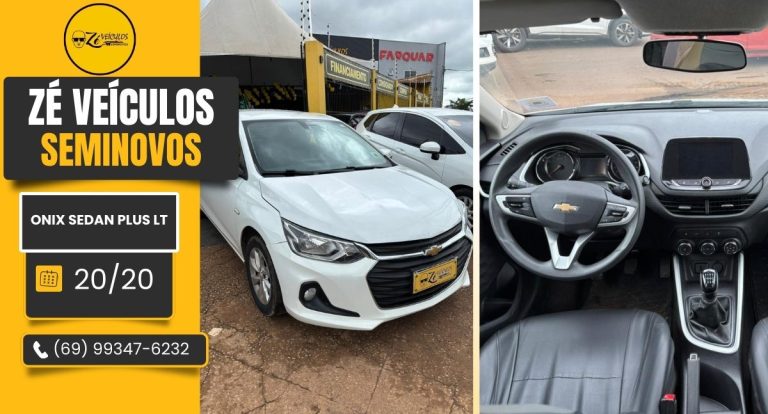 Chevrolet Onix Sedan Plus LT 2020 Turbo na Zé Veículos