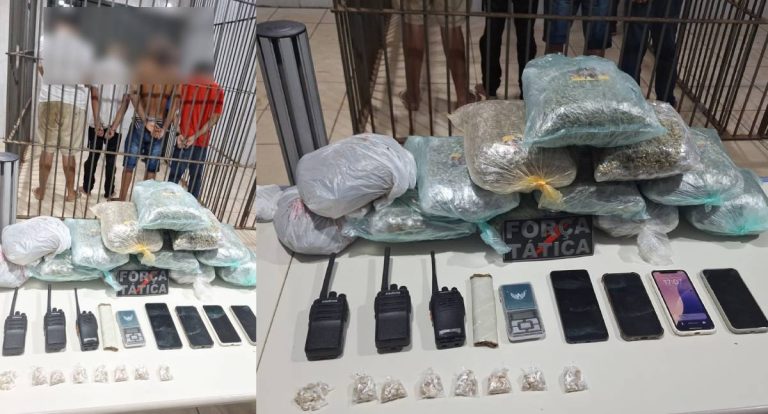 Ação Integrada da FICCO e Força Tática do 1º BPM prende quatro envolvidos por tráfico de drogas em Porto Velho