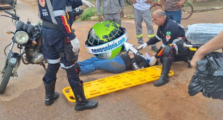 Acidente entre motos deixa mulher ferida no bairro Igarapé