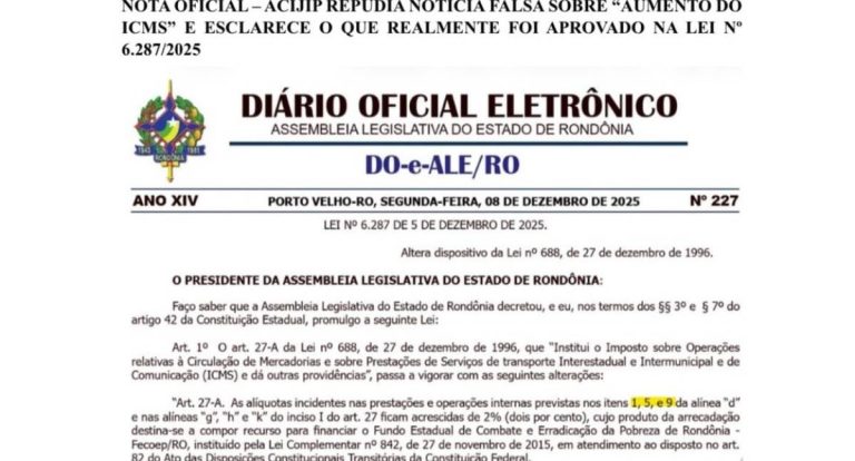 ACIP rebate fake news sobre ICMS e esclarece ponto a ponto a lei que gerou confusão