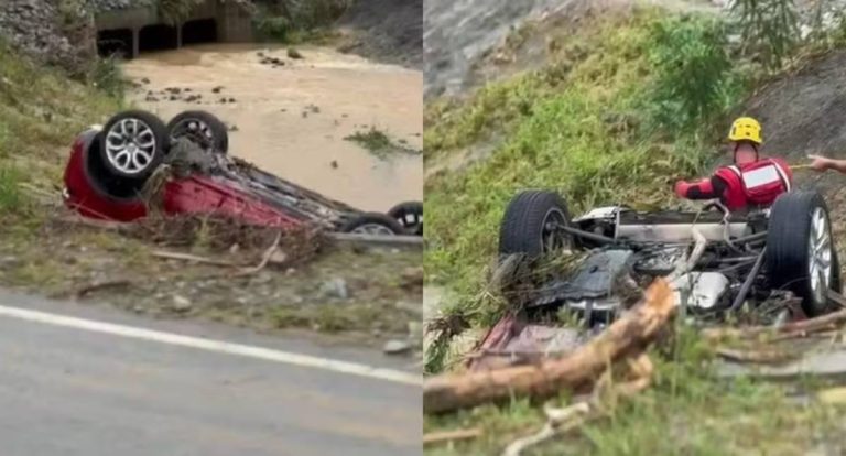 Casal e bebê morrem arrastados por enxurrada em Palhoça