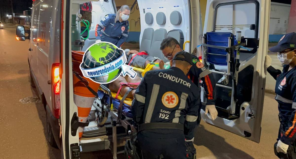 Colisão entre carro e moto deixa casal ferido na zona leste de Porto Velho