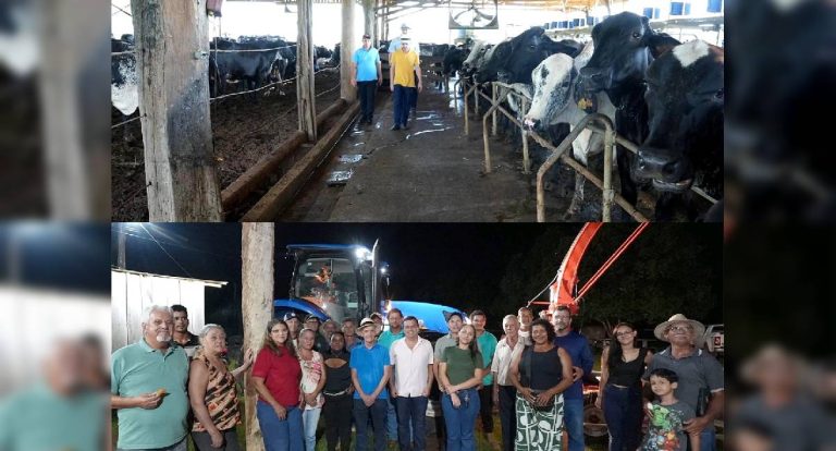 Cooperativa de leite recebe trator com estilhadeira do senador Bagattoli