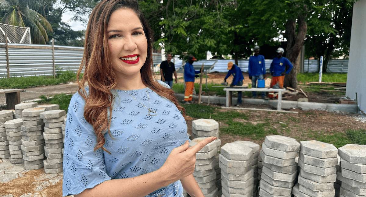 Cristiane Lopes acompanha obras do Complexo Deroche Pequeno Franco em Porto Velho