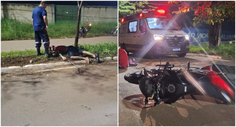 Dois jovens ficam gravemente feridos em acidente de moto na zona Leste de Porto Velho