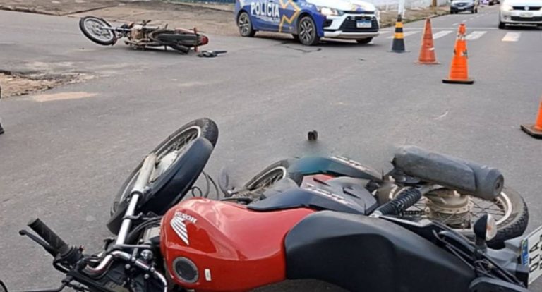 Duas pessoas ficam feridas em colisão entre motocicletas na Rua T9