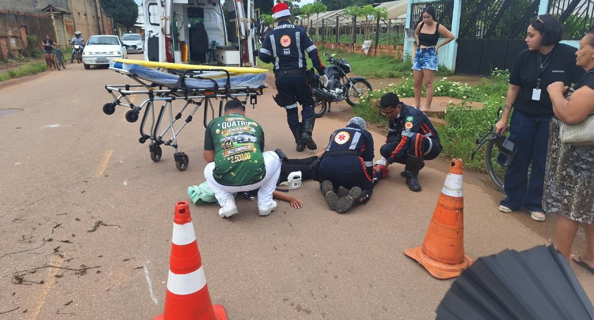 Grave atropelamento deixa mãe e filho feridos na zona leste de Porto Velho