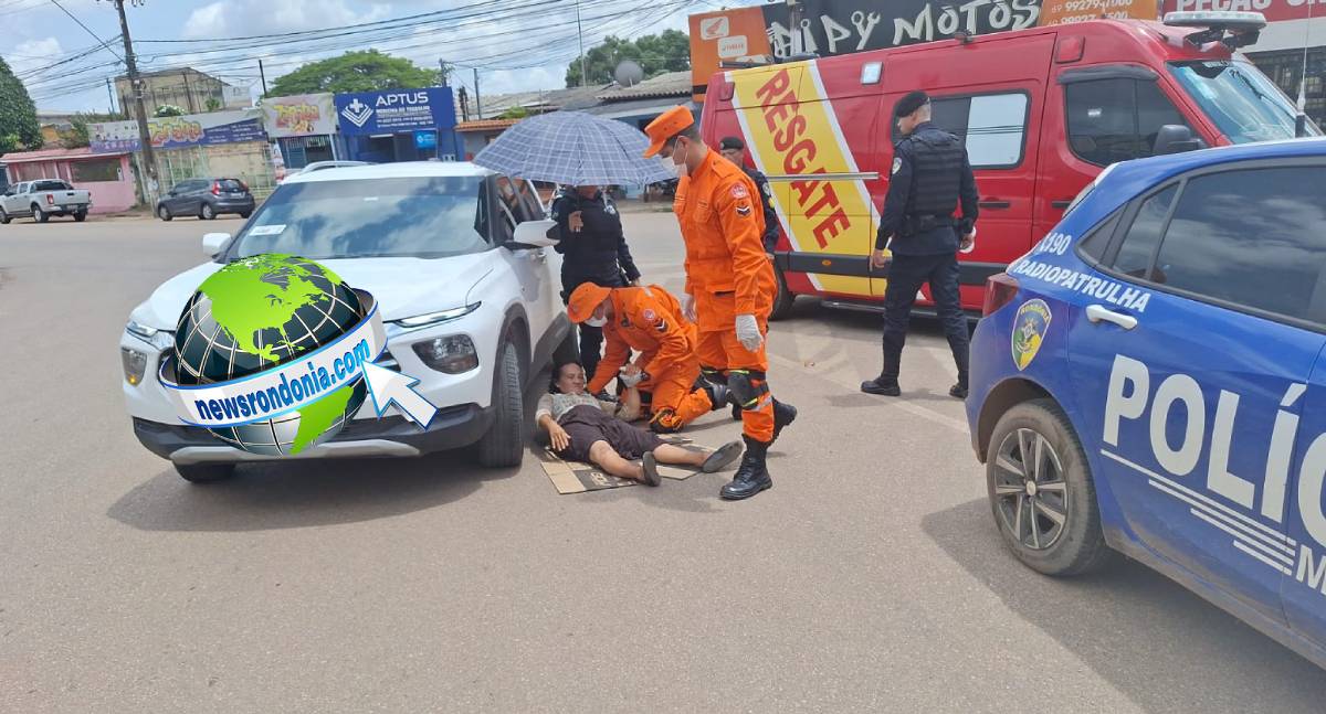 Idosa fica ferida após ser atropelada na Avenida Jatuarana