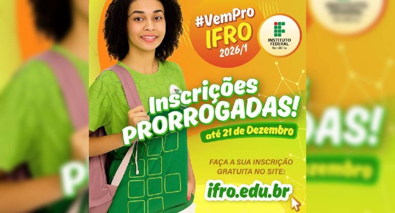 IFRO prorroga inscrições do Processo Seletivo Unificado até 21 de dezembro