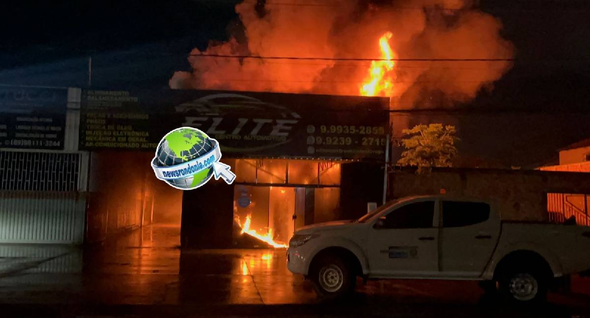 Incêndio destrói centro automotivo no centro de Porto Velho